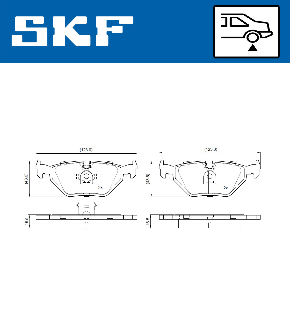 SKF VKBP 90963 Bremsbelagsatz, Scheibenbremse